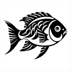 Fish vector illustration, isolated on white background.