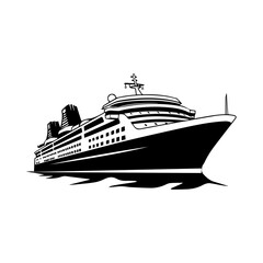 Obraz premium Ship isolated on white background, vector illustration.