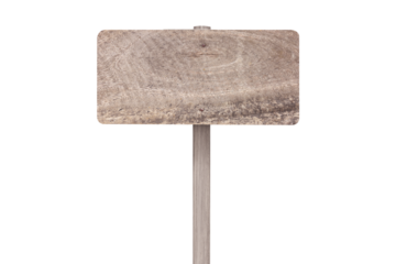 Old Wooden sign isolated on white background