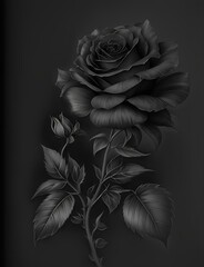 "Shadowed Serenity: Enigmatic Black Rose Artwork on Adobe Stock - Unveiling Captivating Beauty in Darkness!"