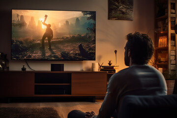 AI generated image of child playing on the console