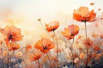 colorful watercolor flowers