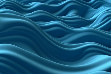 Obraz premium 立体的な青い波の模様：AI作品 
