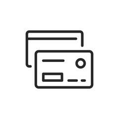 Bank Credit and Debit Card Icon. Vector Linear Editable Sign for Financial Transactions, Online Payments and Online Shopping.