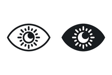 Eye sun icon. Illustration vector
