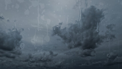 rainfall on sky with clouds - cute weather bg - photo of nature
