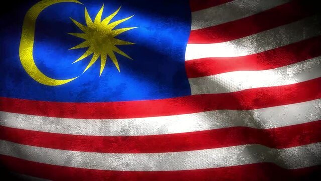 Malaysia grungy flag loop