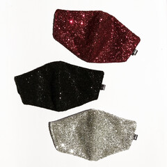 Glitter face mask. Luxury mask for fashion