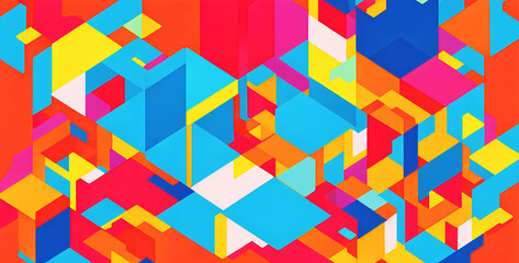 Abstract bright geometric background, colorful and creative banner in a flat style for the design of covers and posters