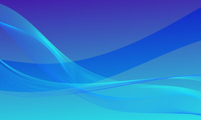 Fototapeta premium blue green curves wave lines abstract background