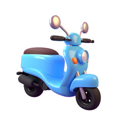 3d render of a scootercute and elegant blue scooter illustration