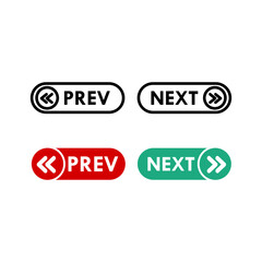 Previous and next button design logo template illustration