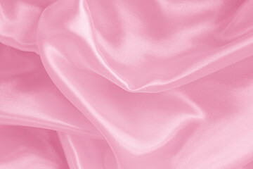 Pink fabric cloth texture for background and design art work, beautiful crumpled pattern of silk or...