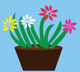 flower in a pot vector design