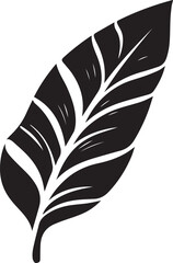Banana Leaf Black And White, Vector Template  for Cutting and Printing