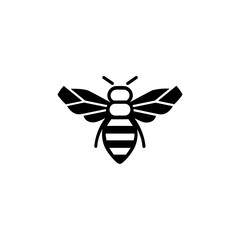 Geometric Bee Logo Illustration. Black and yellow isolated on white