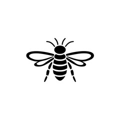 Fototapeta premium Geometric Bee Logo Illustration. Black and yellow isolated on white