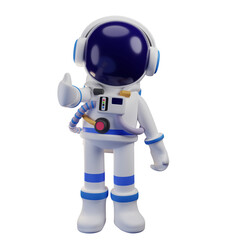 Astronaut 3D character, High quality rendering, business 3D illustration, completed task