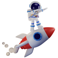 Astronaut 3D character, High quality rendering, business 3D illustration, towards infinity