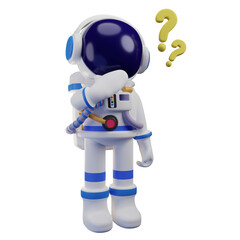 Astronaut 3D character, High quality rendering, business 3D illustration, Thinking of ideas 