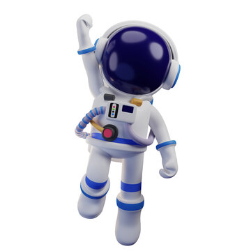 Astronaut 3D character, High quality rendering, business 3D illustration, Successfully Achieved the goal