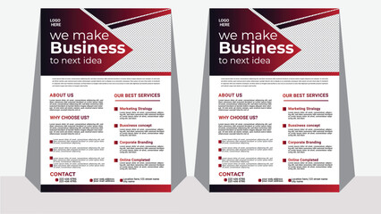 modern template, in red color, and modern design.creative professional business flyer desgin.