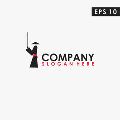 Samurai Ronin Logo Design Vector Template. Modern Design. Vector Illustration