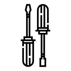Screwdriver repair icon symbol vector image. Illustration of the fix toolkit repair equipment design image