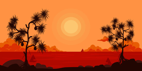 sunset on the beach