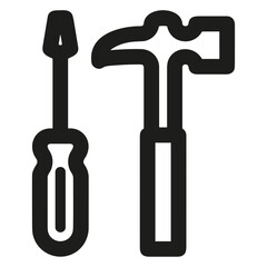 Screwdriver repair icon symbol vector image. Illustration of the fix toolkit repair equipment design image