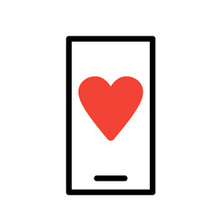 smartphone icon with heart shape 