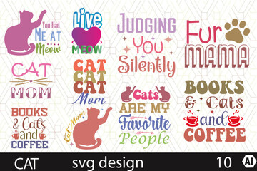 cat svg design bundle 