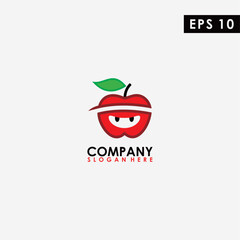 Apple Of Head Ninja Logo Design Vector Template. Modern Design. Vector Illustration