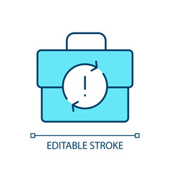 Job insecurity RGB color icon. Self employed. Financial instability. Income inequality. Risk company. Job market. Isolated vector illustration. Simple filled line drawing. Editable stroke