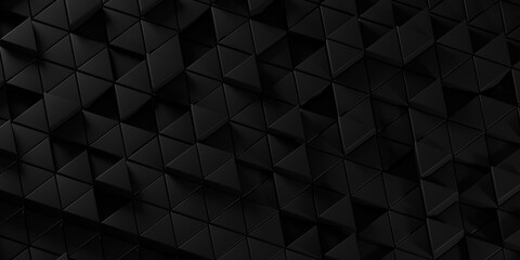 3D Rendering. Black triangles extruded surface 3D render