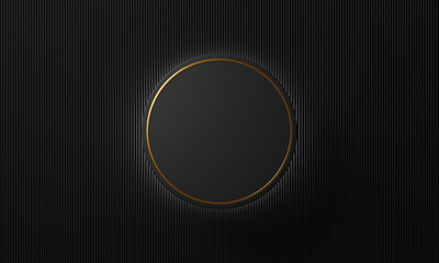 3d rendering. Black circle abstract tech background