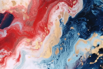 Fototapeta premium Classic blue and red. Extra special and luxurious- ORIENTAL ART. Agate background- painting aesthetically mesmerizing. Texture for high-end brands to give your designs individual charm. (ai generated)