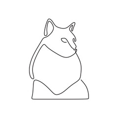 continous line art cat animal black line draw conceptual 