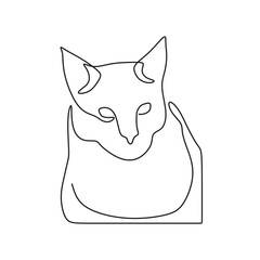 continous line art cat animal black line draw conceptual 