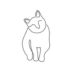 continous line art cat animal black line draw conceptual 