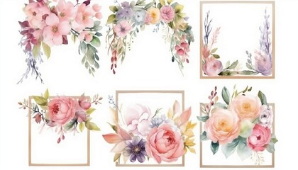 Watercolor, bouquets, invitation, cards, wedding, invitations, fashion, backgrounds, DIY, textures, greeting, cards, wallpaper, designs, wedding, stationary, sets, DIY, wrappers