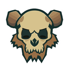 Skull Bear head the symbol isolated on white