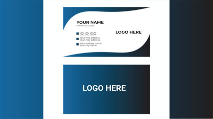 modern business card template. Personal visiting card with company logo.Set of modern business card print templates.
