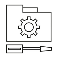 Screwdriver repair icon symbol vector image. Illustration of the fix toolkit repair equipment design image