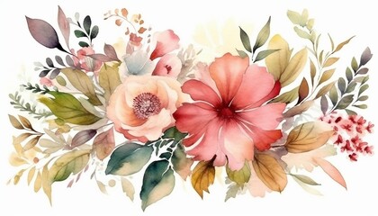 Watercolor floral bouquets, for invitation cards, wedding invitations, fashion backgrounds, DIY textures, greeting cards, wallpaper designs, wedding stationary sets, DIY wrappers