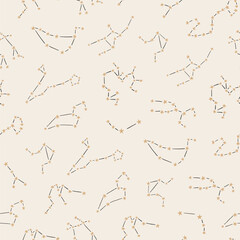 Zodiac signs vector seamless pattern.