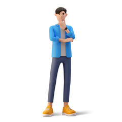 male cartoon character 3d illustration