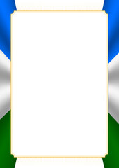 Vertical  frame and border with Bashkortostan flag