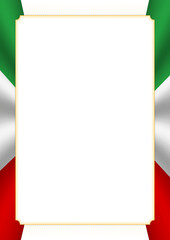 Vertical  frame and border with Iran flag