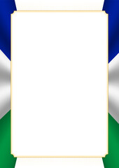 Vertical  frame and border with Lesotho flag